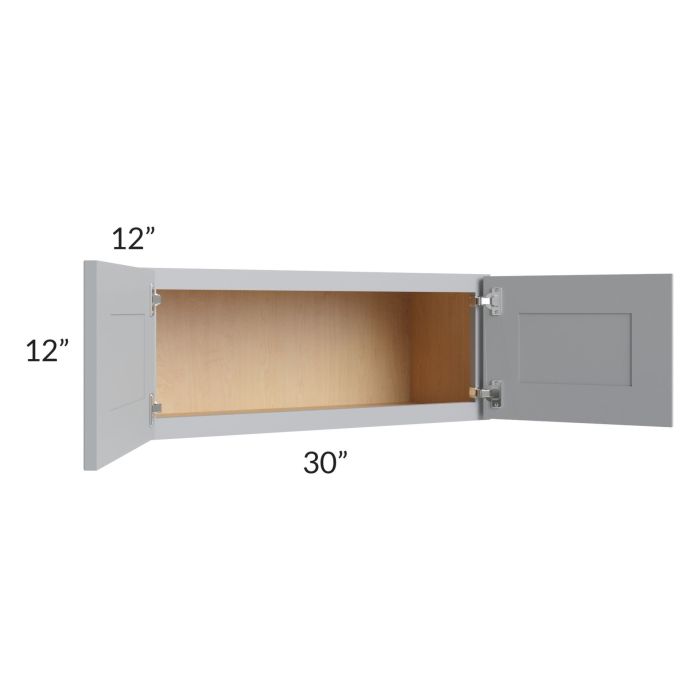 Asheville Grey Shaker 30x12 Wall Cabinet
