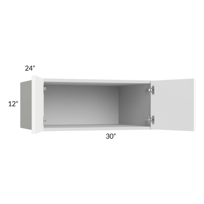 Milan White Matte 30x12x24 Wall Cabinet