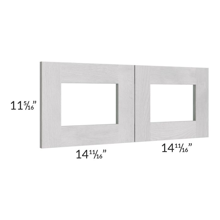 Heather Grey Shaker 30x12 Glass Door Only with Glass Included