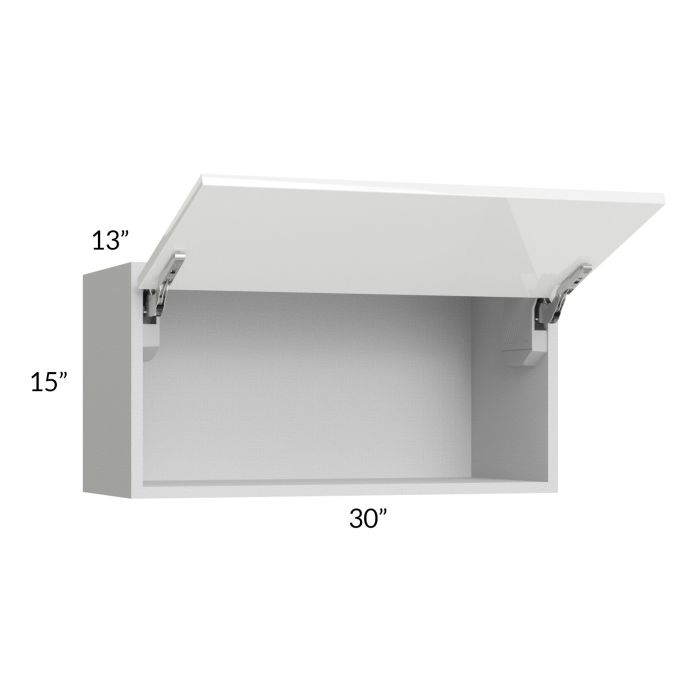 Milan White Gloss 30x15 Lift-Up Door Wall Cabinet