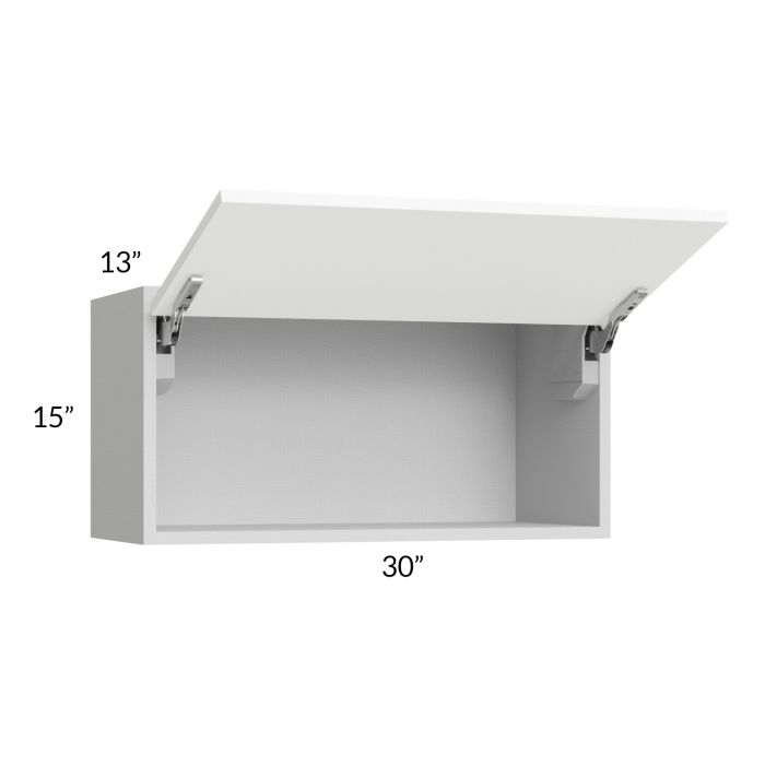 Milan White Matte 30x15 Lift-Up Door Wall Cabinet