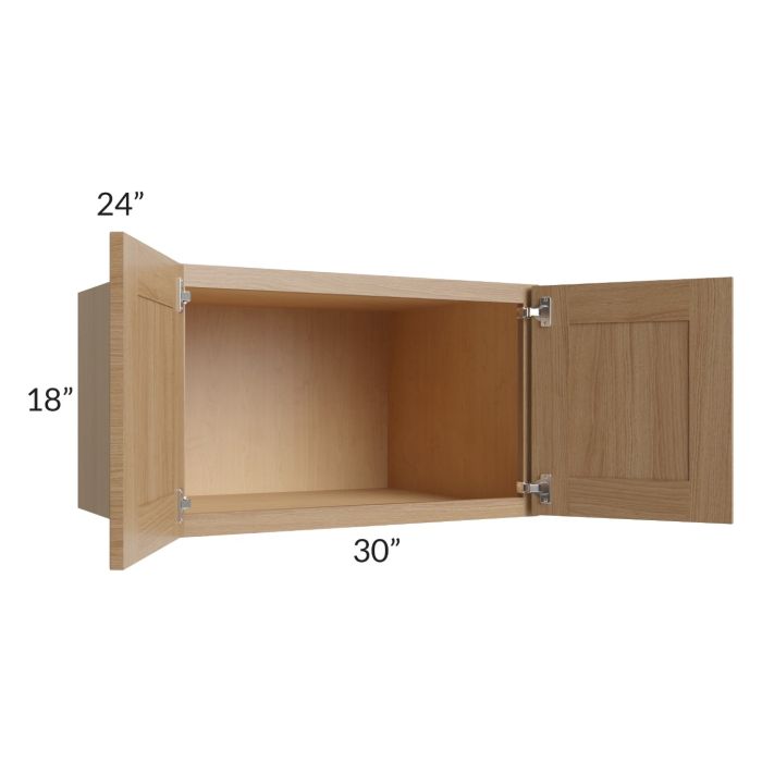 Asheville Rift Oak Shaker 30x18x24 Wall Cabinet