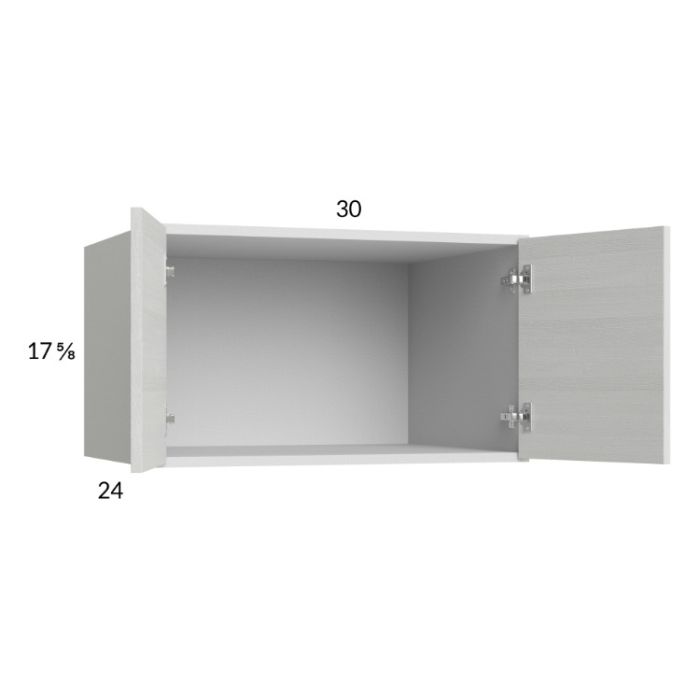 Euro White Grain 30x17-5/8x24 Wall Cabinet
