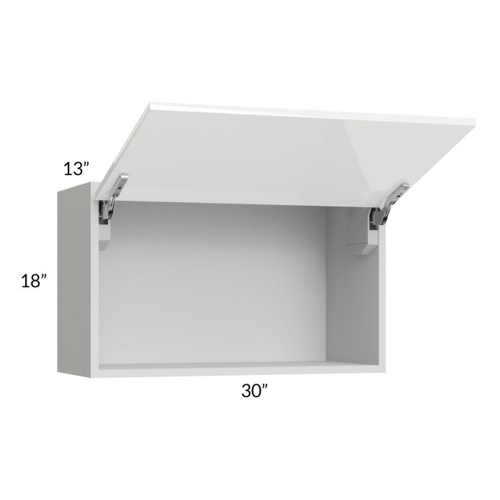 Milan White Gloss 30x18 Lift-Up Door Wall Cabinet
