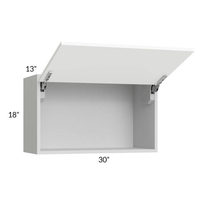Milan White Matte 30x18 Lift-Up Door Wall Cabinet
