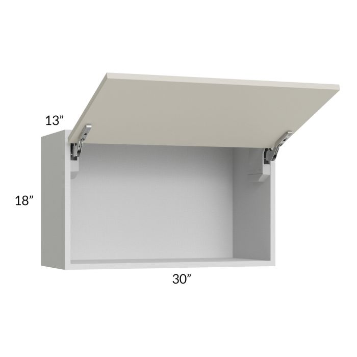 Milan Beige Matte 30x18 Lift-Up Door Wall Cabinet