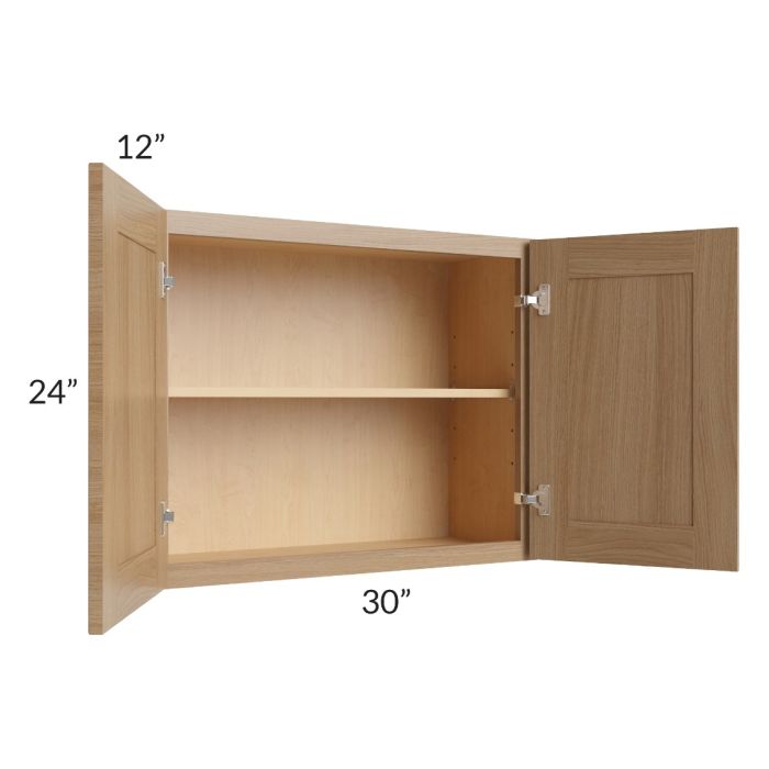Asheville Rift Oak Shaker 30x24 Wall Cabinet