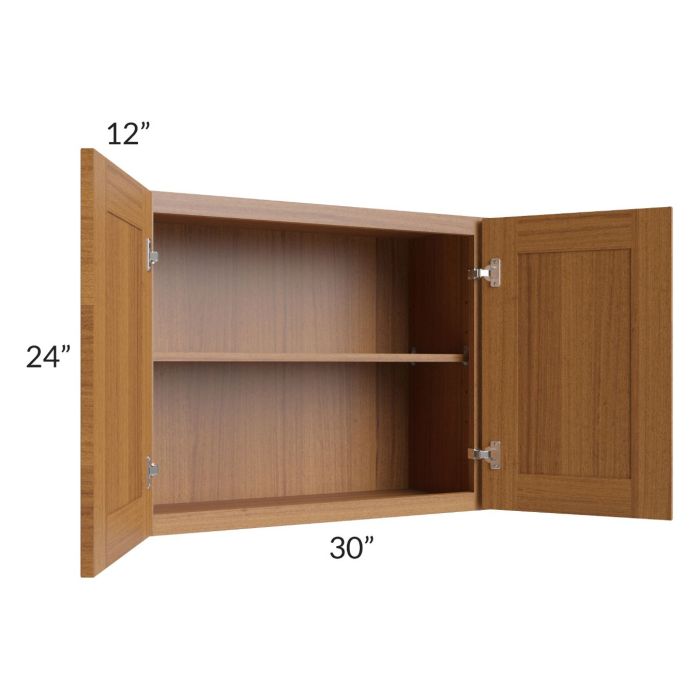 Artisan Walnut Shaker 30x24 Wall Cabinet