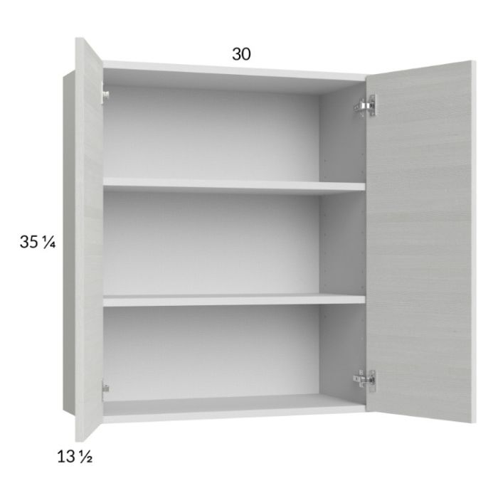 Euro White Grain 30x35-1/4 Wall Cabinet