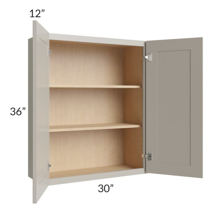 Stratton Light Grey Shaker 30x36 Wall Cabinet