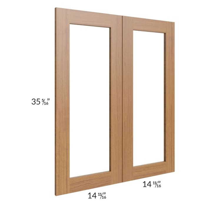 Artisan Walnut Shaker 30x36 Glass Door Only with Glass Included