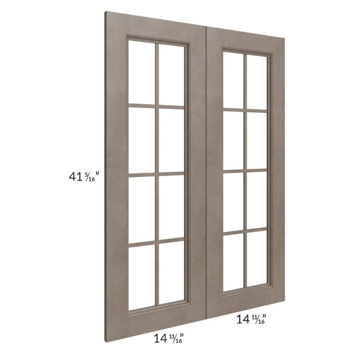Providence Natural Grey 30x42 Mullion Glass Doors Only with Glass Included