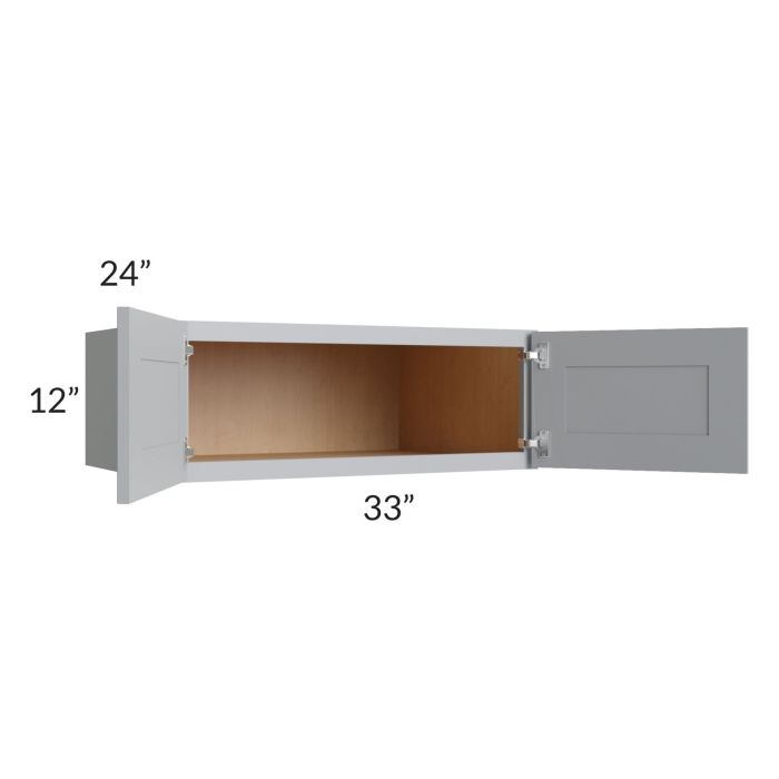 Asheville Grey Shaker 33x12x24 Wall Cabinet