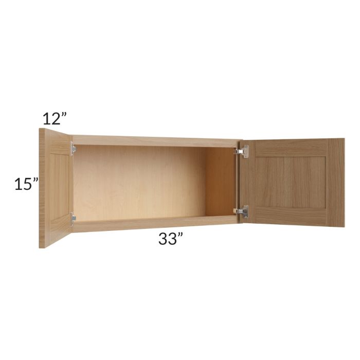 Asheville Rift Oak Shaker 33x15 Wall Cabinet