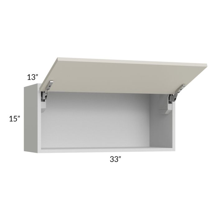 Milan Beige Matte 33x15 Lift-Up Door Wall Cabinet