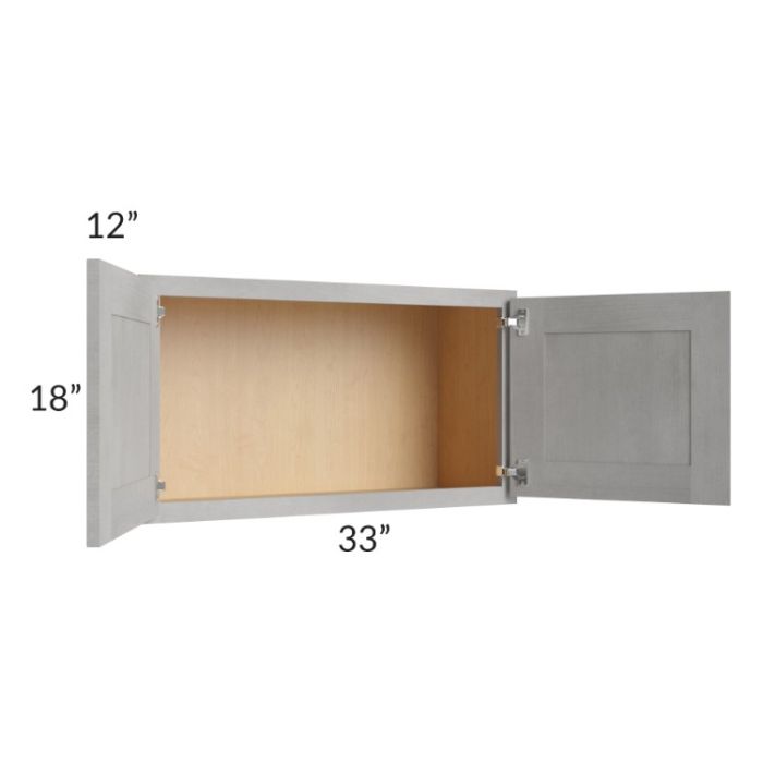 Gramercy Grey Mist 33x18 Wall Cabinet