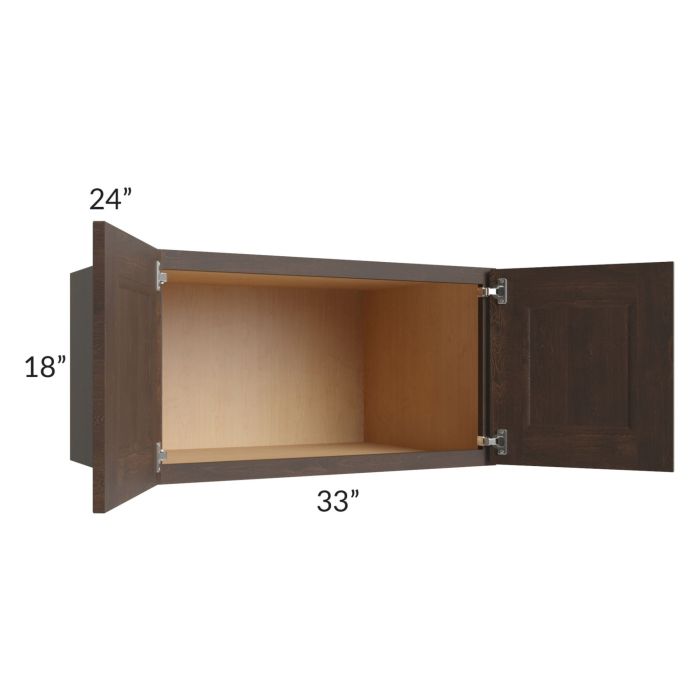 Tuscan Kona Brown 33x18x24 Wall Cabinet