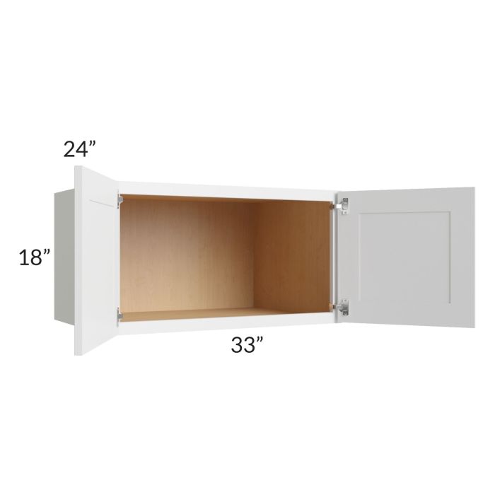 Asheville White Shaker 33x18x24 Wall Cabinet