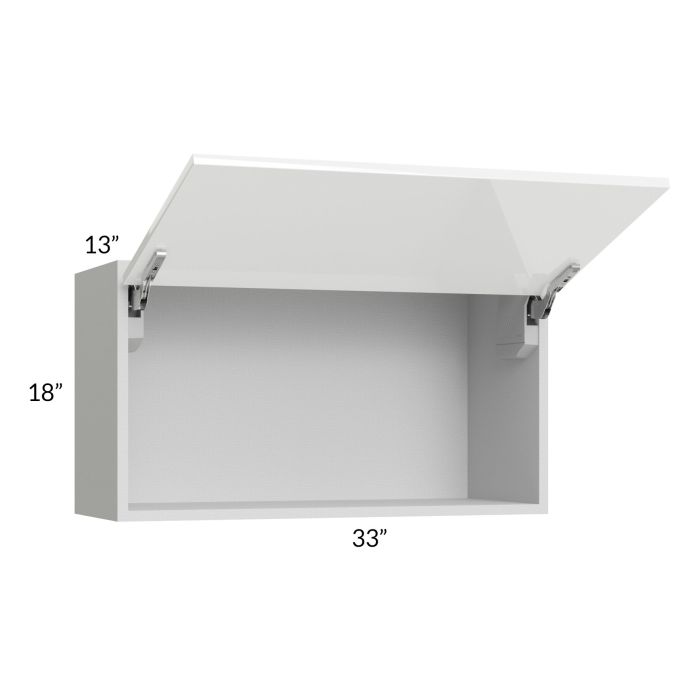 Milan White Gloss 33x18 Lift-Up Door Wall Cabinet