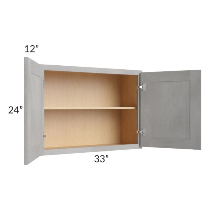 Gramercy Grey Mist 33x24 Wall Cabinet