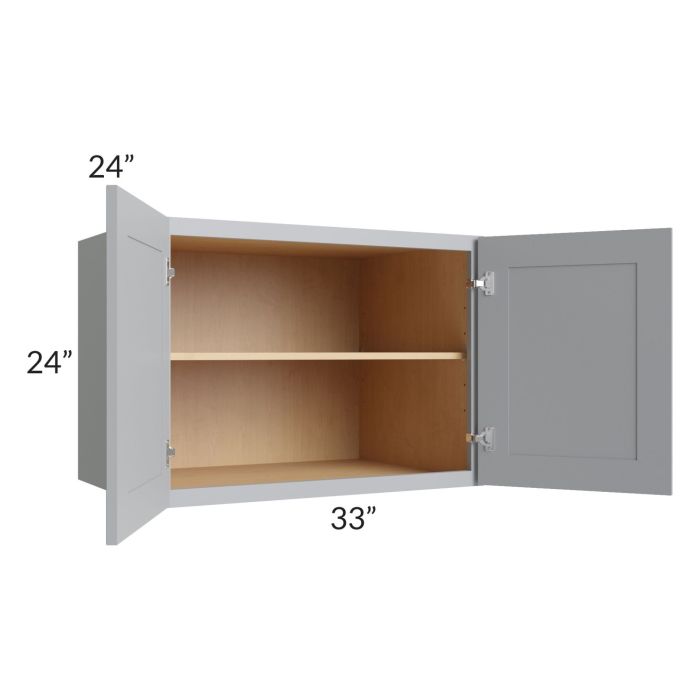 Asheville Grey Shaker 33x24x24 Wall Cabinet