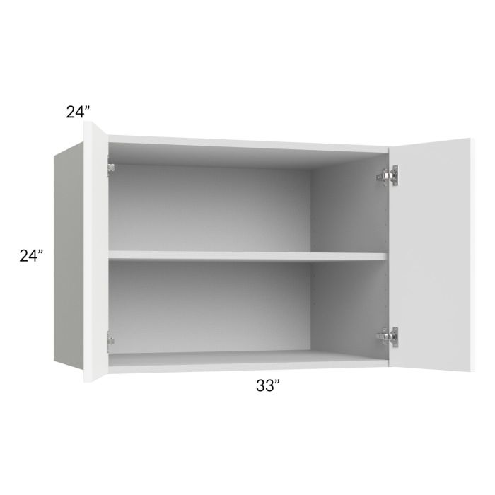 Milan White Matte 33x24x24 Wall Cabinet