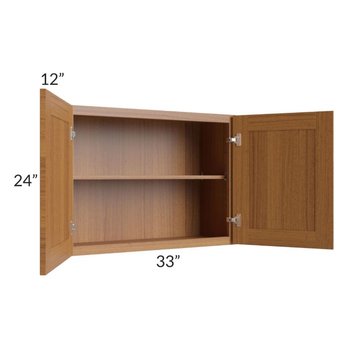 Artisan Walnut Shaker 33x24 Wall Cabinet