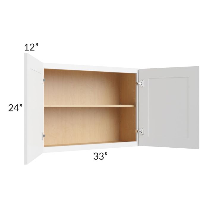 Alpine White Shaker 33x24 Wall Cabinet 