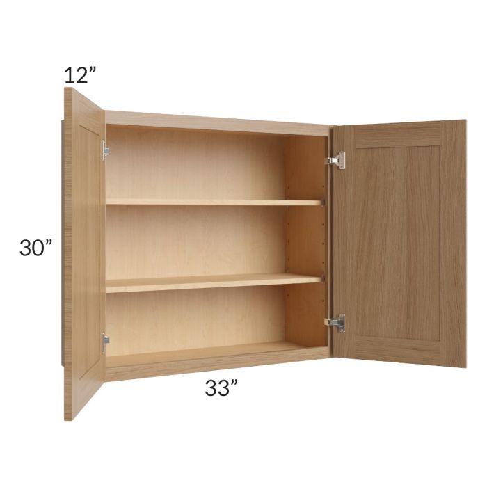 Asheville Rift Oak Shaker 33x30 Wall Cabinet