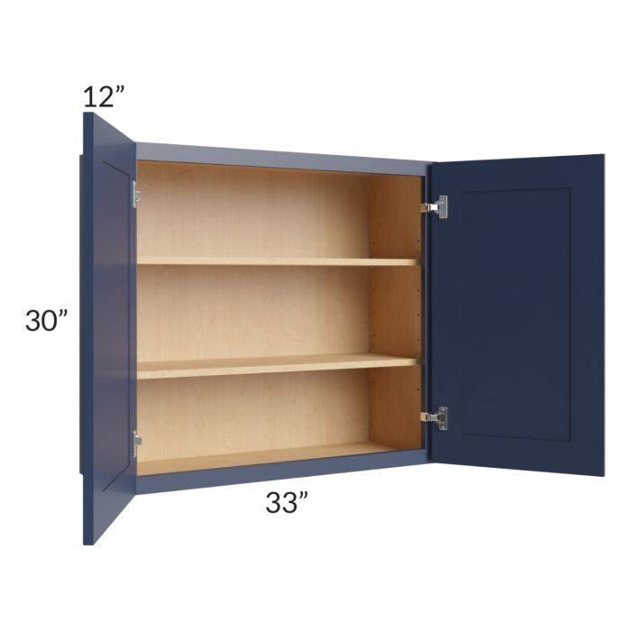 Bayville Blue 33x30 Wall Cabinet