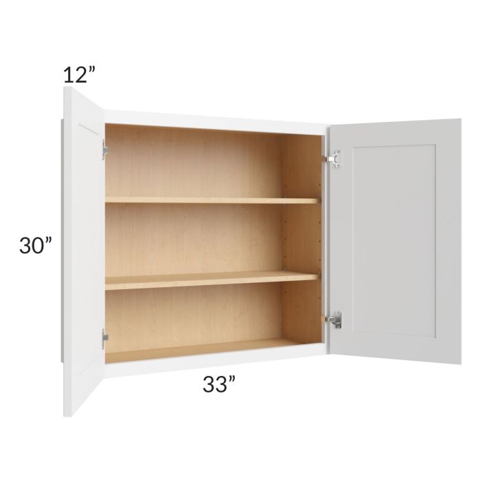 Alpine White Shaker 33x30 Wall Cabinet 