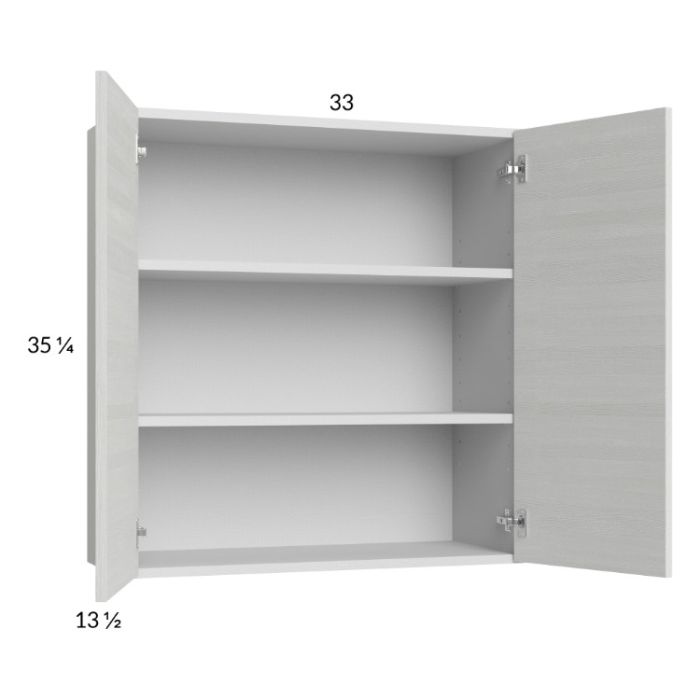 Euro White Grain 33x35-1/4 Wall Cabinet