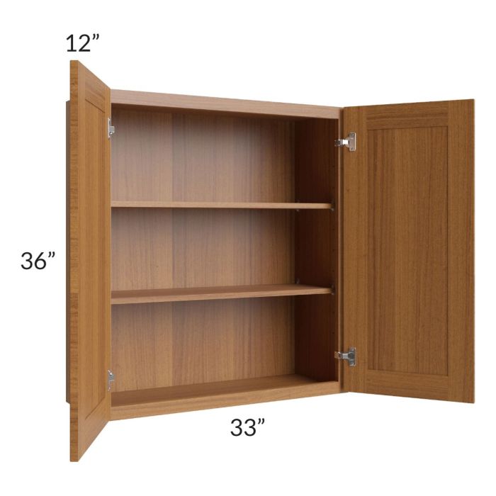 Artisan Walnut Shaker 33x36 Wall Cabinet