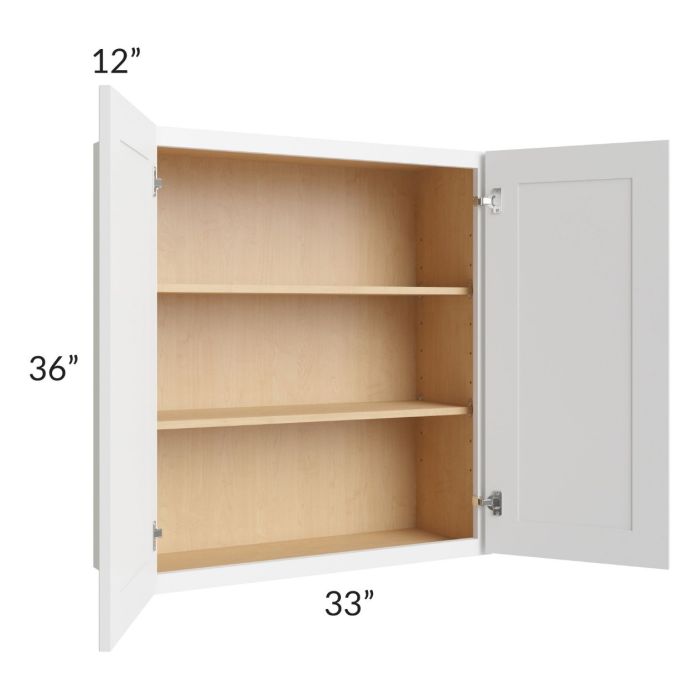 Alpine White Shaker 33x36 Wall Cabinet 