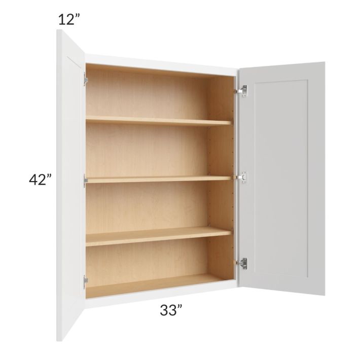 Stratton White Shaker 33x42 Wall Cabinet