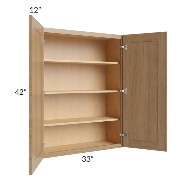 Asheville Rift Oak Shaker 33x42 Wall Cabinet