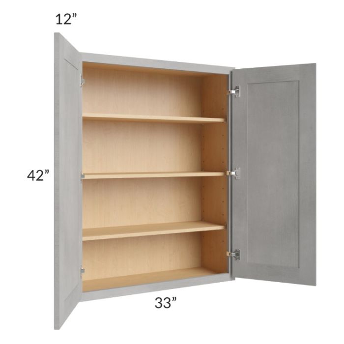 Gramercy Grey Mist 33x42 Wall Cabinet