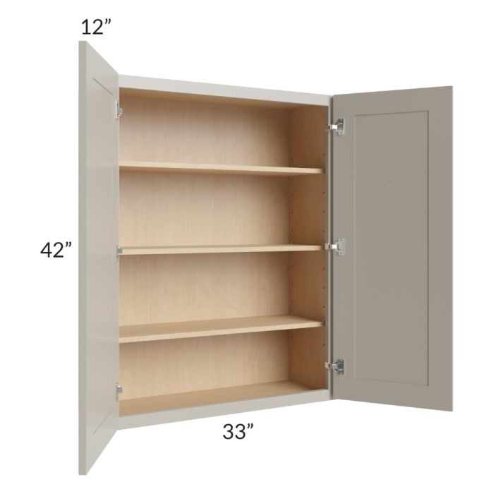 Stratton Light Grey Shaker 33x42 Wall Cabinet