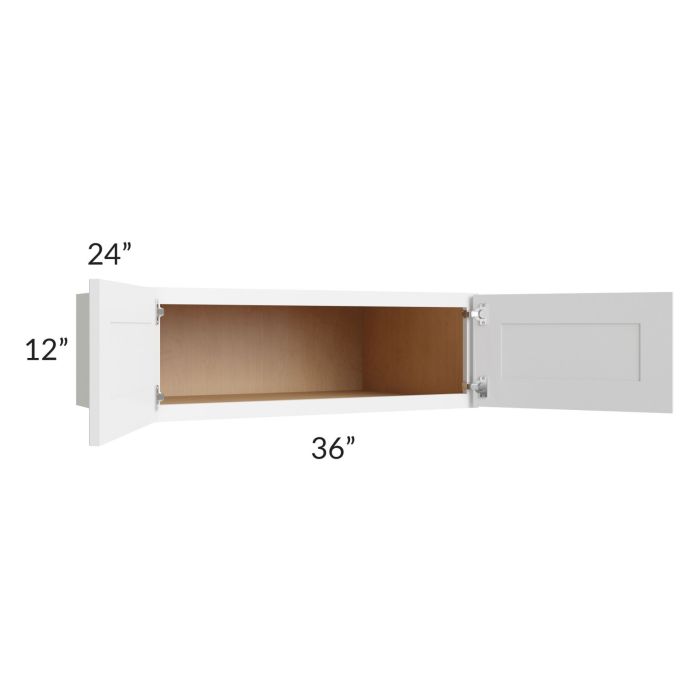 Alpine White Shaker 36x12x24 Wall Cabinet