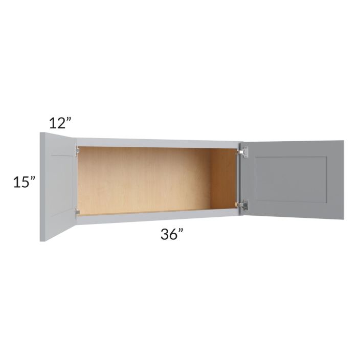 Asheville Grey Shaker 36x15 Wall Cabinet
