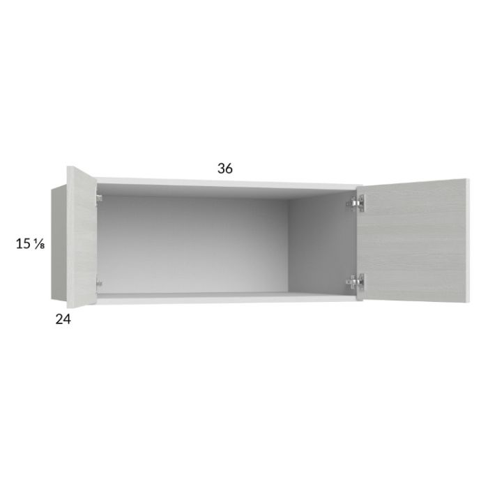 Euro White Grain 36x15-1/8x24 Wall Cabinet