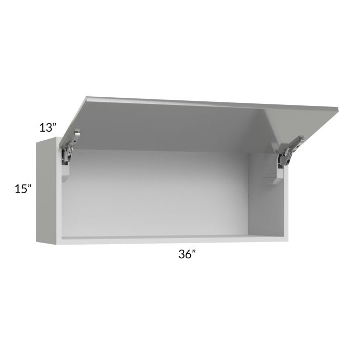Milan Grey Gloss 36x15 Lift-Up Door Wall Cabinet