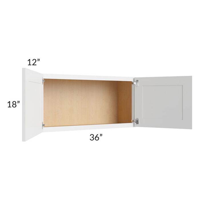 Alpine White Shaker 36x18 Wall Cabinet