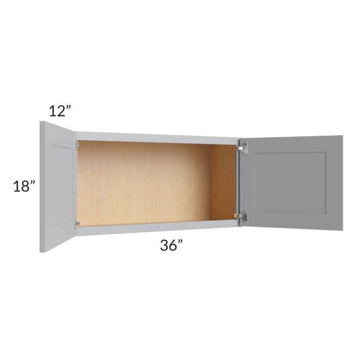 Asheville Grey Shaker 36x18 Wall Cabinet