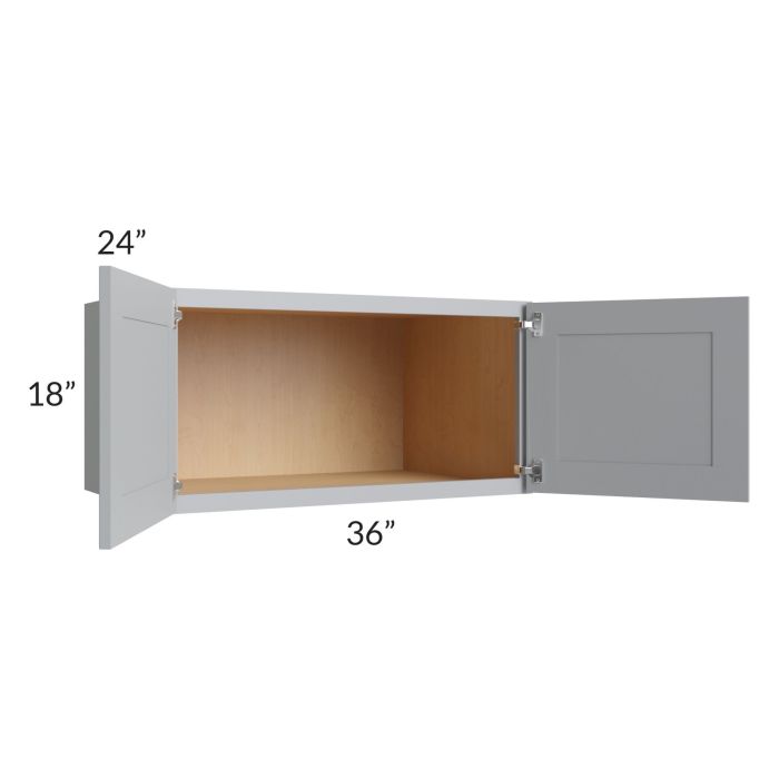 Asheville Grey Shaker 36x18x24 Wall Cabinet