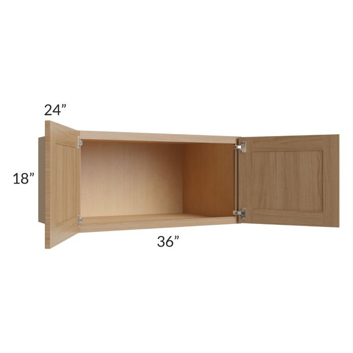 Asheville Rift Oak Shaker 36x18x24 Wall Cabinet