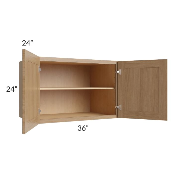 Asheville Rift Oak Shaker 36x24x24 Wall Cabinet