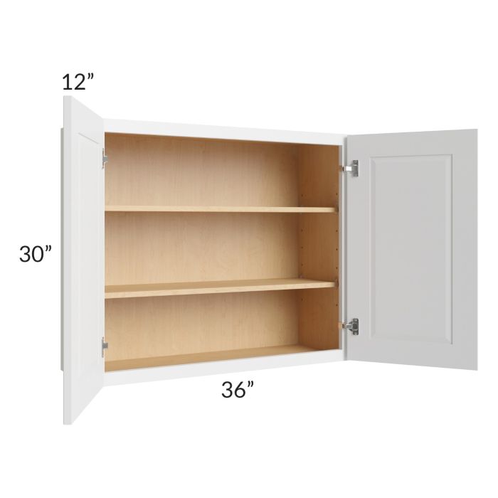 Southport White Shaker 36x30 Wall Cabinet
