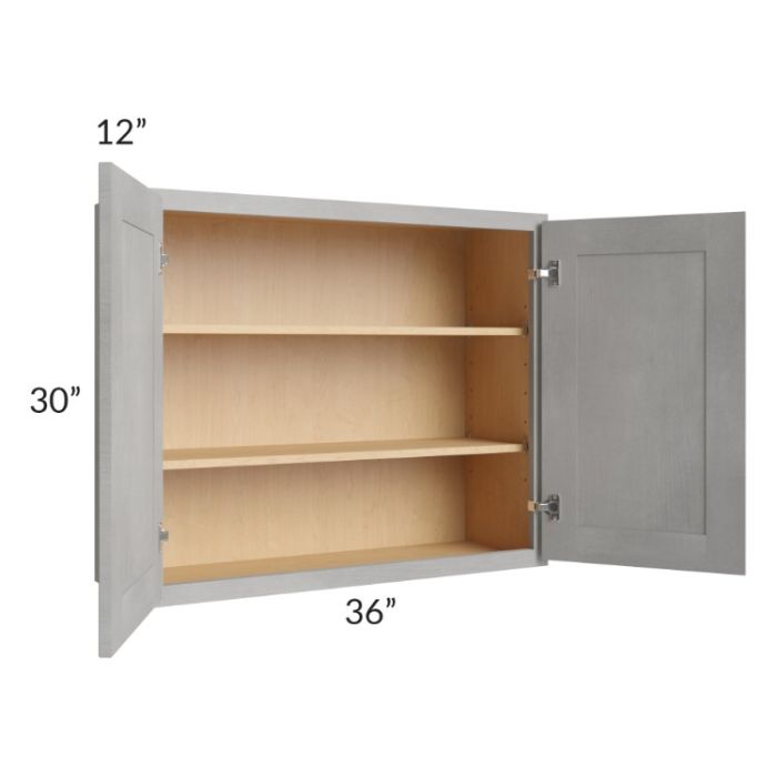 Gramercy Grey Mist 36x30 Wall Cabinet