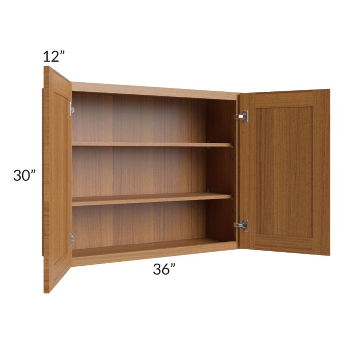 Artisan Walnut Shaker 36x30 Wall Cabinet